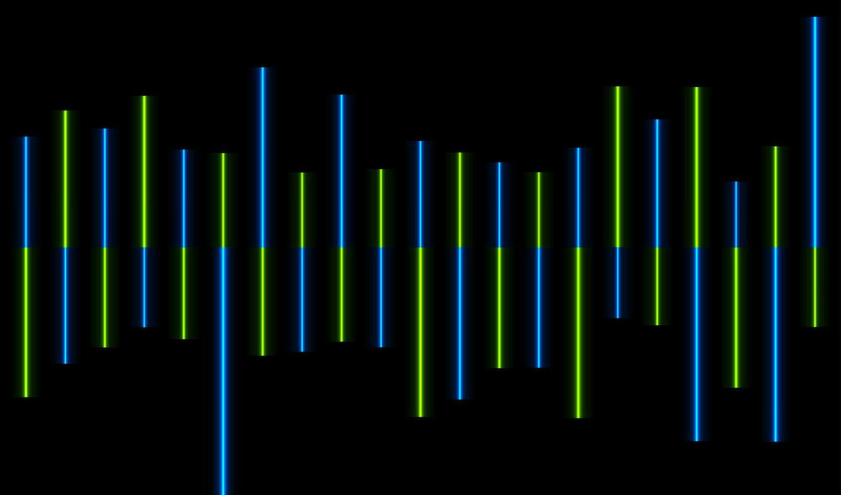 glühend Grün Blau Neon- Laser- Linien abstrakt Hintergrund vektor