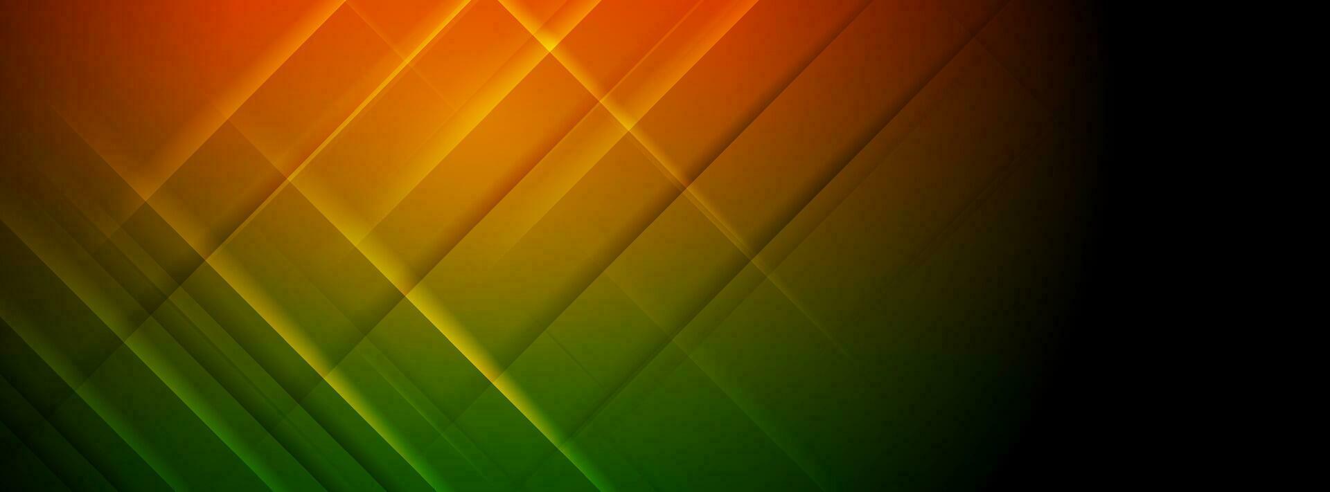 grön orange geometrisk abstrakt lysande rader bakgrund vektor