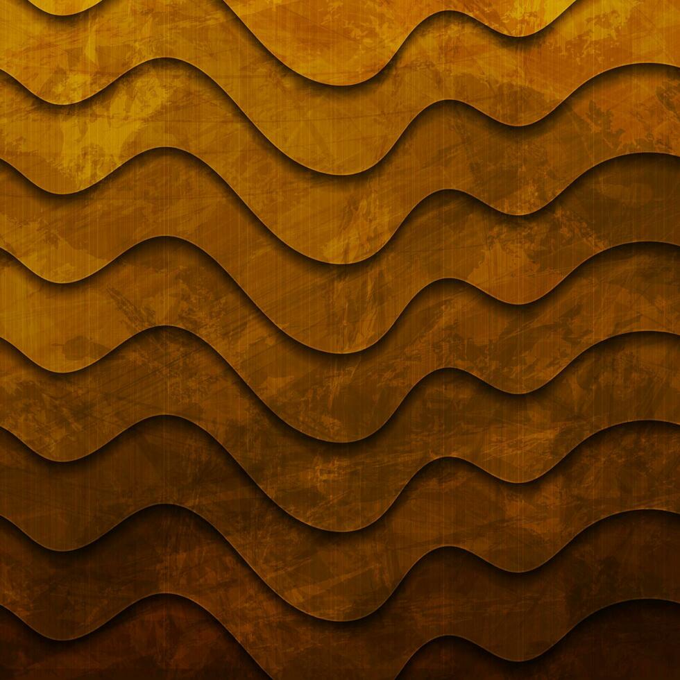 dunkel Orange Grunge Wellen abstrakt Hintergrund vektor
