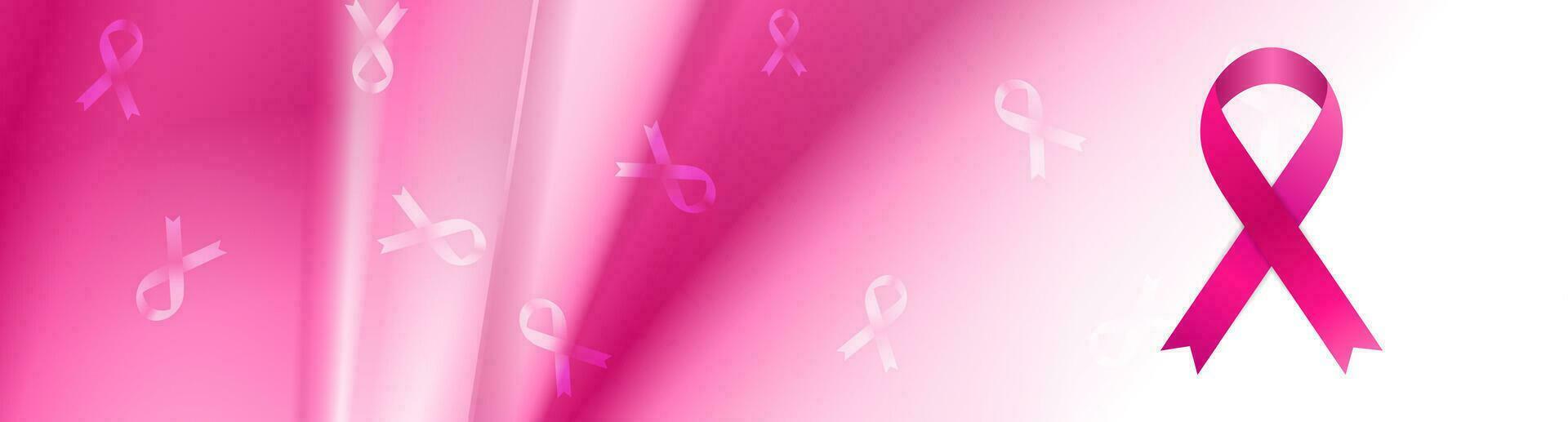 bröst cancer medvetenhet månad. slät Ränder och band tejp baner design vektor
