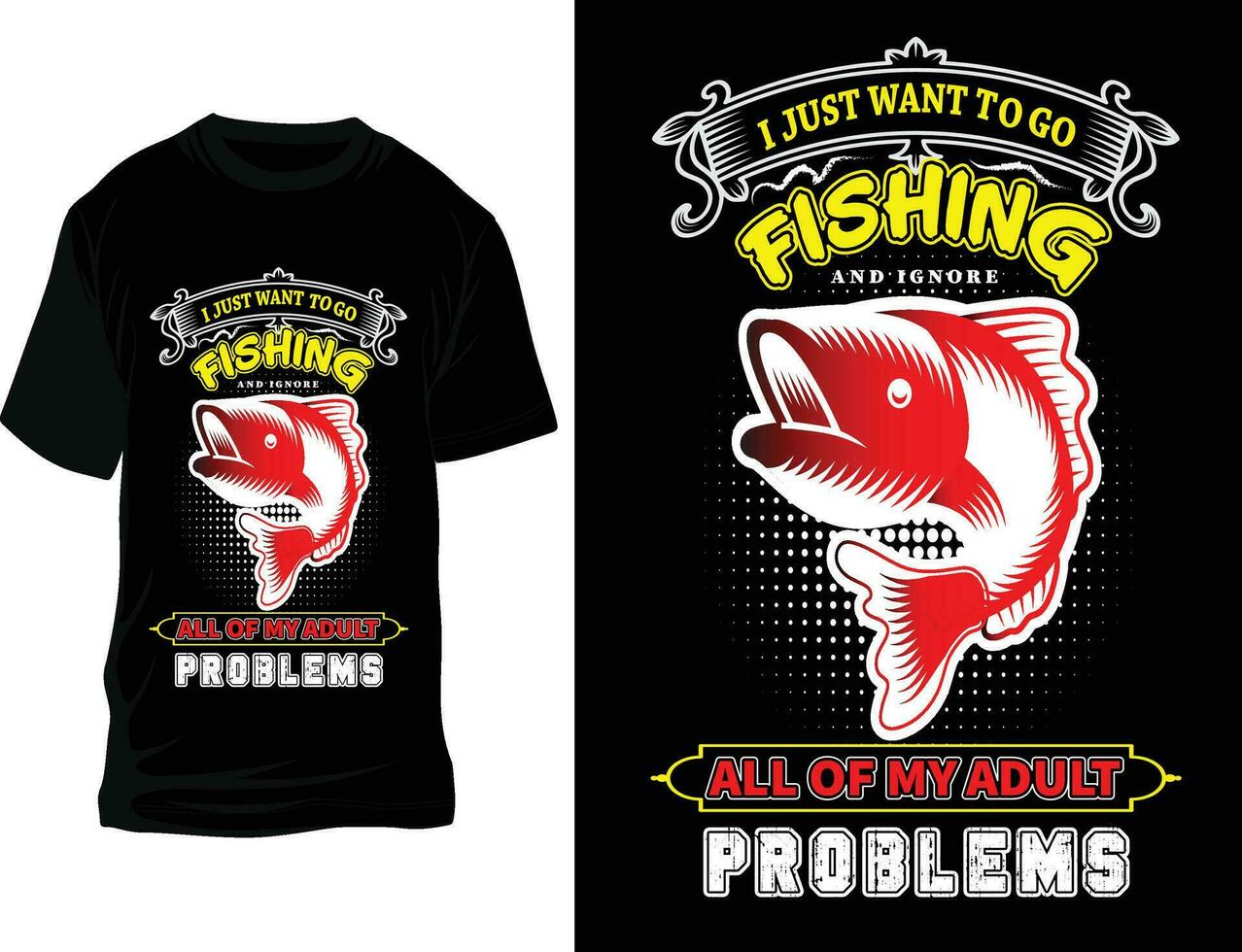 fiske t-shirt design, fisk, t skjorta design vektor