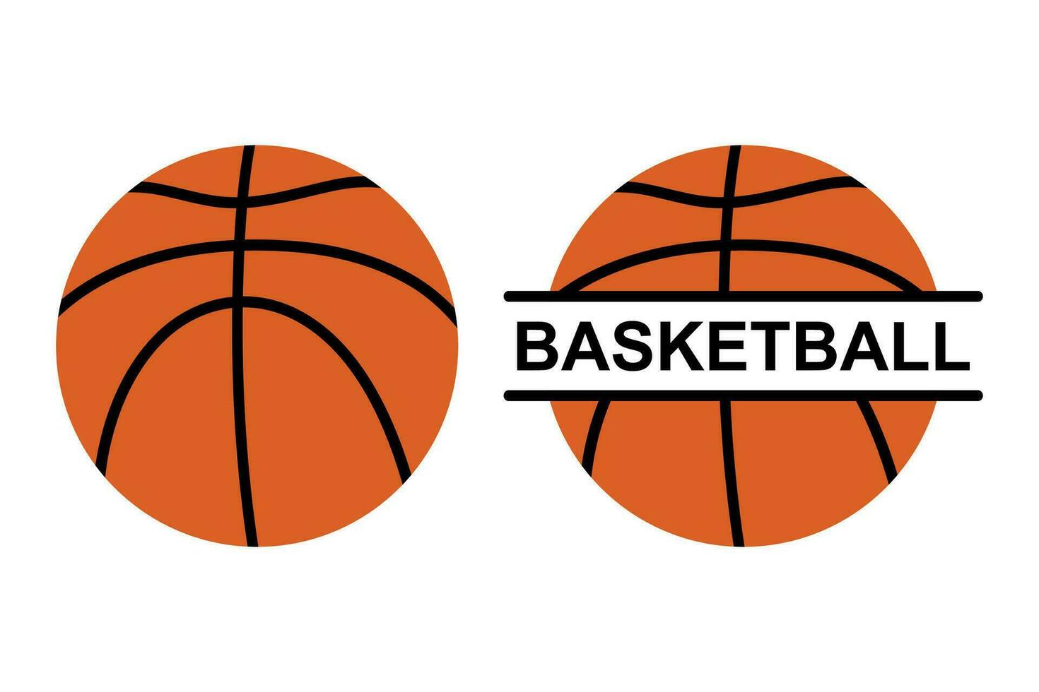 Basketball Ball Monogramm rahmen. Sport Vektor Illustration