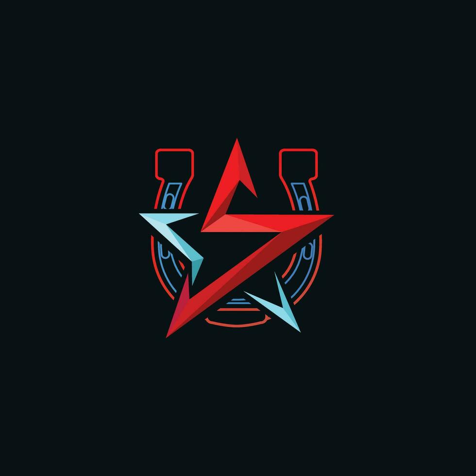 s Star polygonal Logo Design vektor