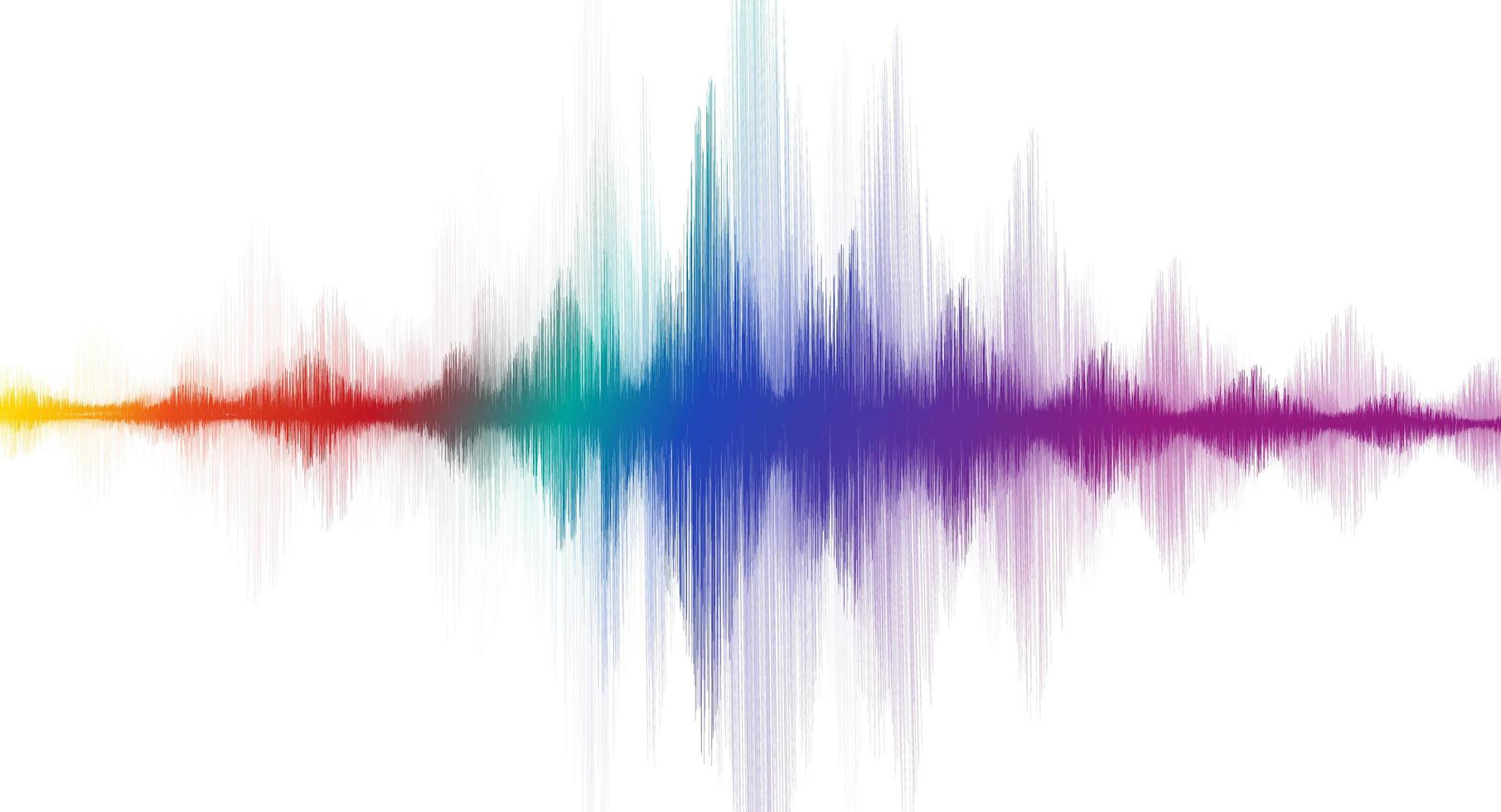 equalizer färgglada digital ljudvåg på vit bakgrundsvektor. vektor