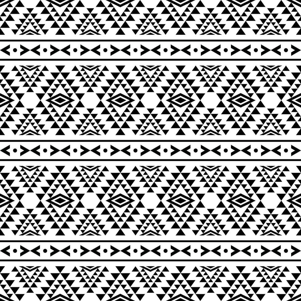 aztekisch Stammes- Vektor mit nahtlos Streifen Muster im schwarz und Weiß Farben. abstrakt ethnisch geometrisch Kunst drucken Design zum Textil- Vorlage und drucken Stoff.