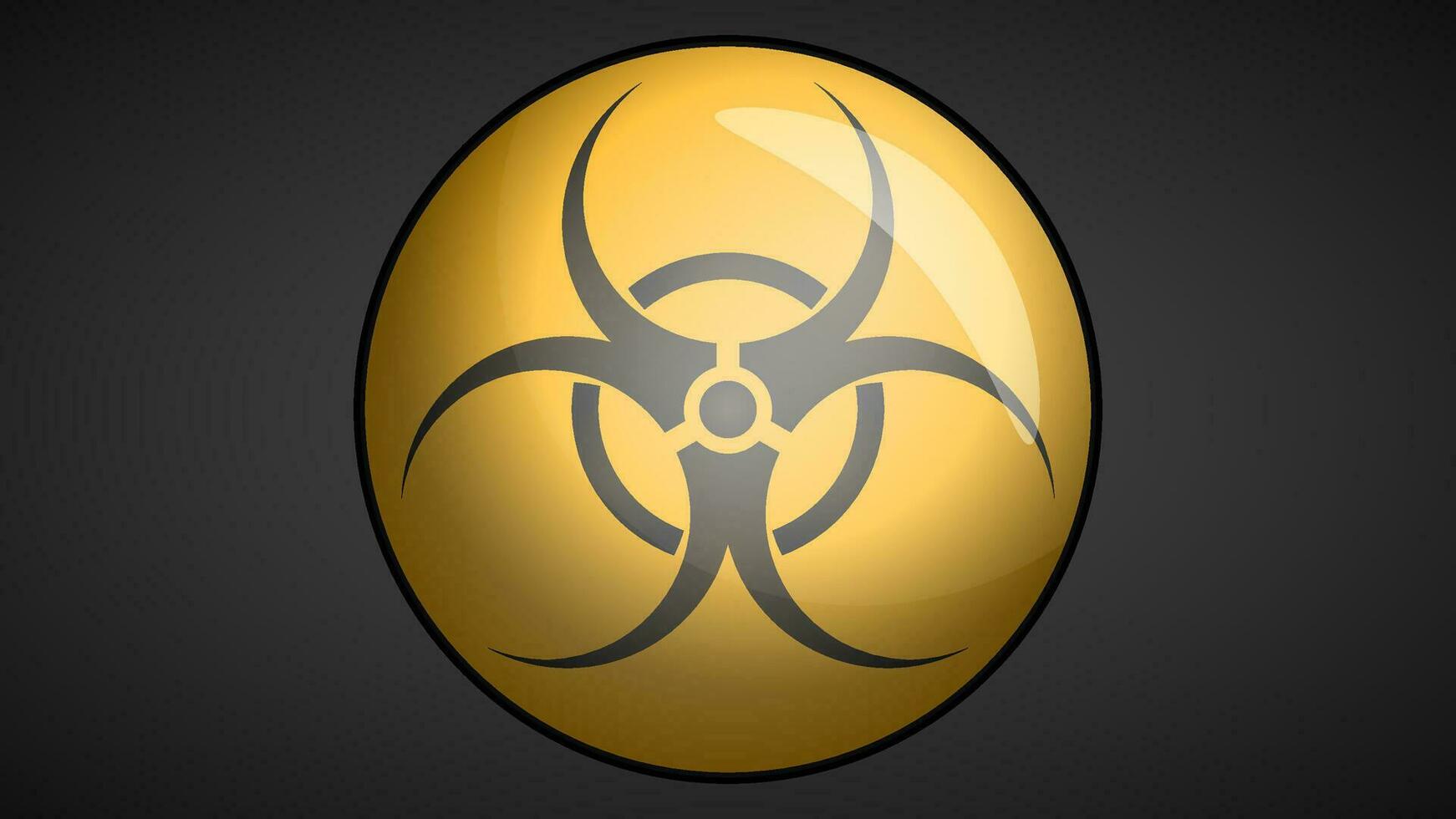 en tredimensionell symbol tecken av biohazard förorening vektor