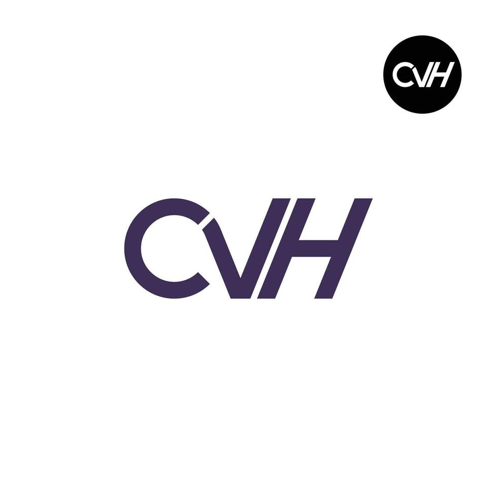 Brief cvh Monogramm Logo Design vektor