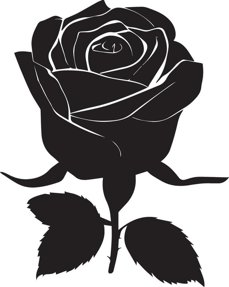 Rose mit Knospe Vektor Silhouette Illustration