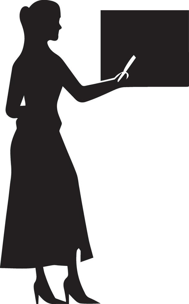 weiblich Lehrer Vektor Silhouette Illustration