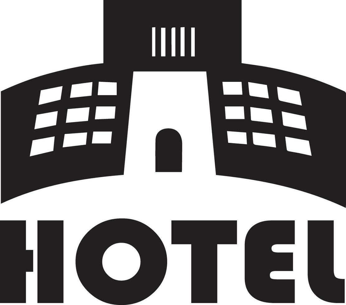 Hotel Logo Vektor Silhouette, Hotel Symbol Vektor