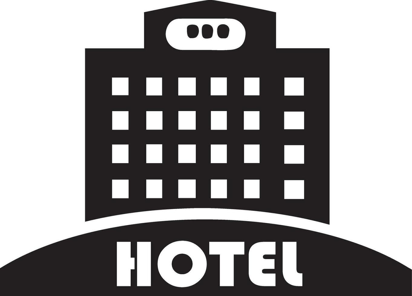 hotell logotyp vektor silhuett, hotell ikon vektor