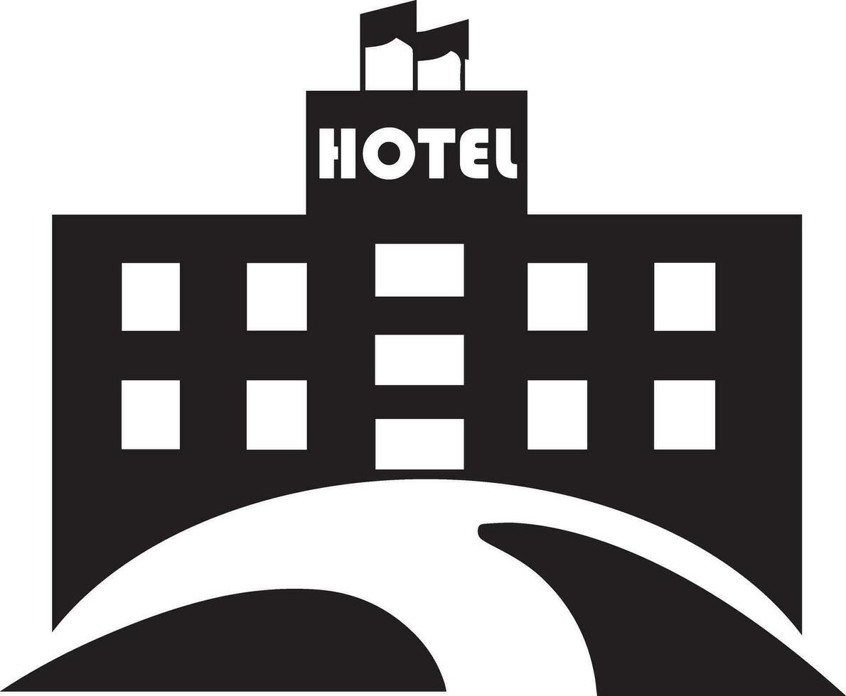 hotell logotyp vektor silhuett, hotell ikon vektor