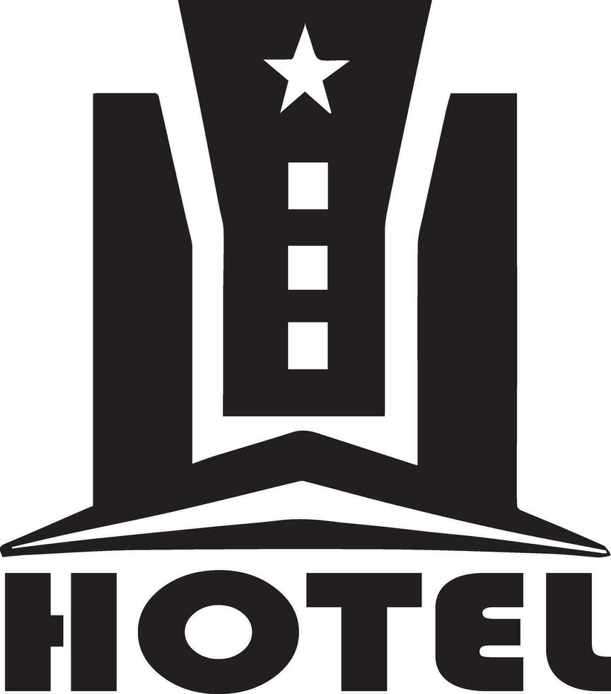 hotell logotyp vektor silhuett, hotell ikon vektor