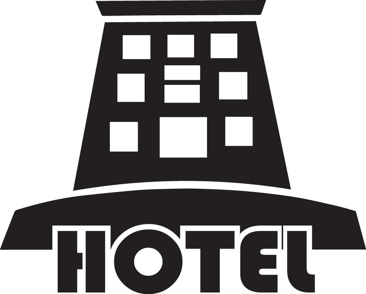 Hotel Logo Vektor Silhouette, Hotel Symbol Vektor