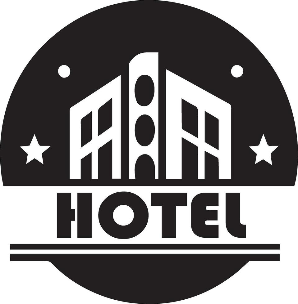 hotell logotyp vektor silhuett, hotell ikon vektor