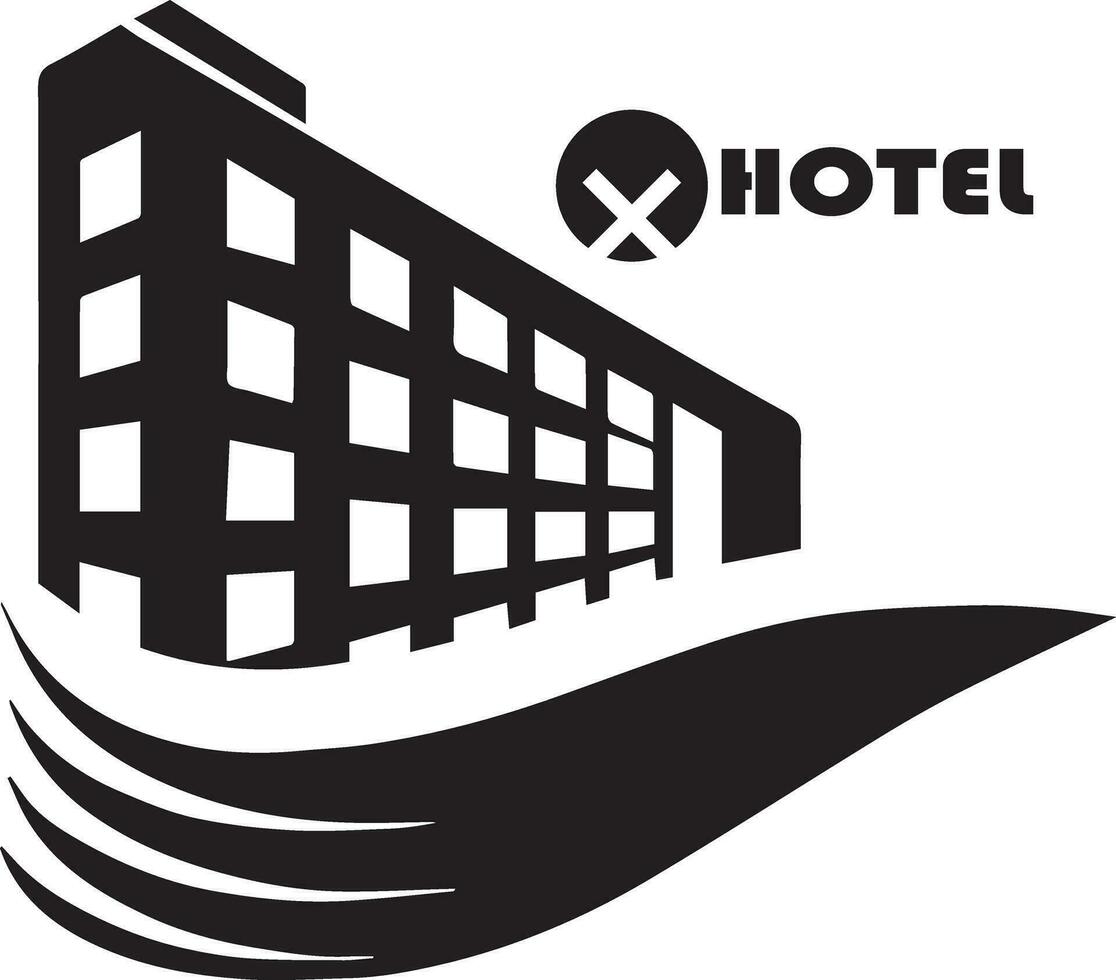 hotell logotyp vektor silhuett, hotell ikon vektor