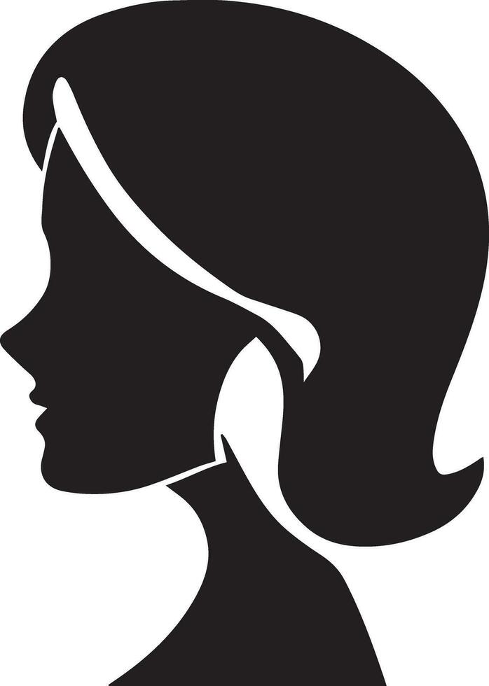 Frau Profil Vektor Silhouette Illustration