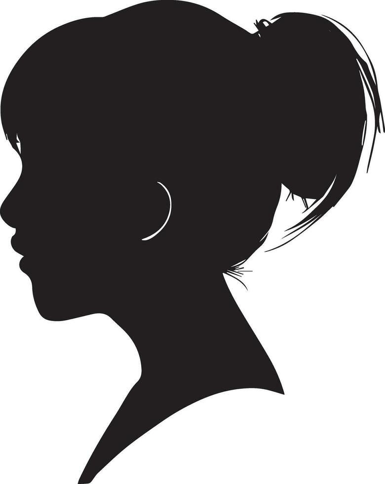 Frau Profil Vektor Silhouette Illustration