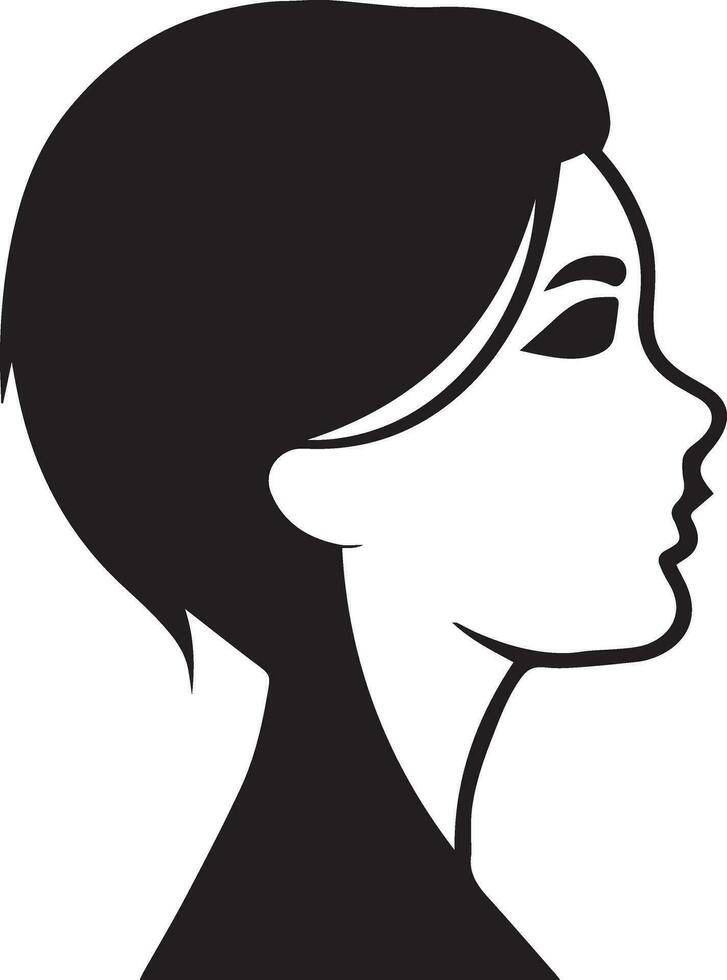 kvinna profil vektor silhuett illustration