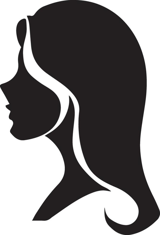 kvinna profil vektor silhuett illustration