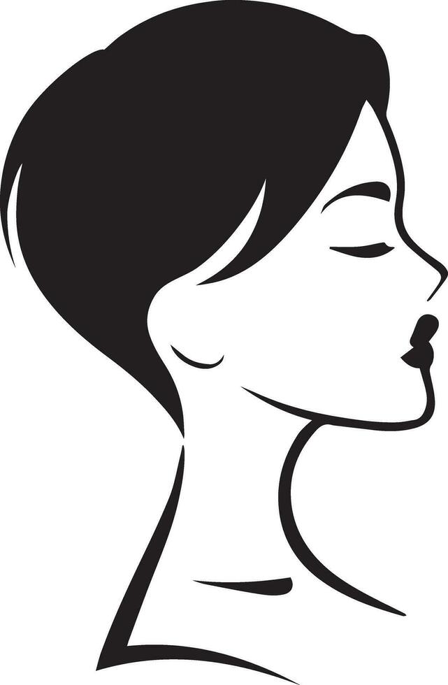 Frau Profil Vektor Silhouette Illustration