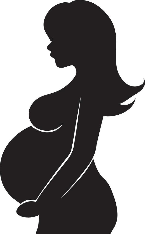 gravid kvinna vektor silhuett illustration