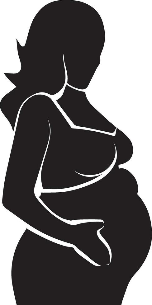 gravid kvinna vektor silhuett illustration