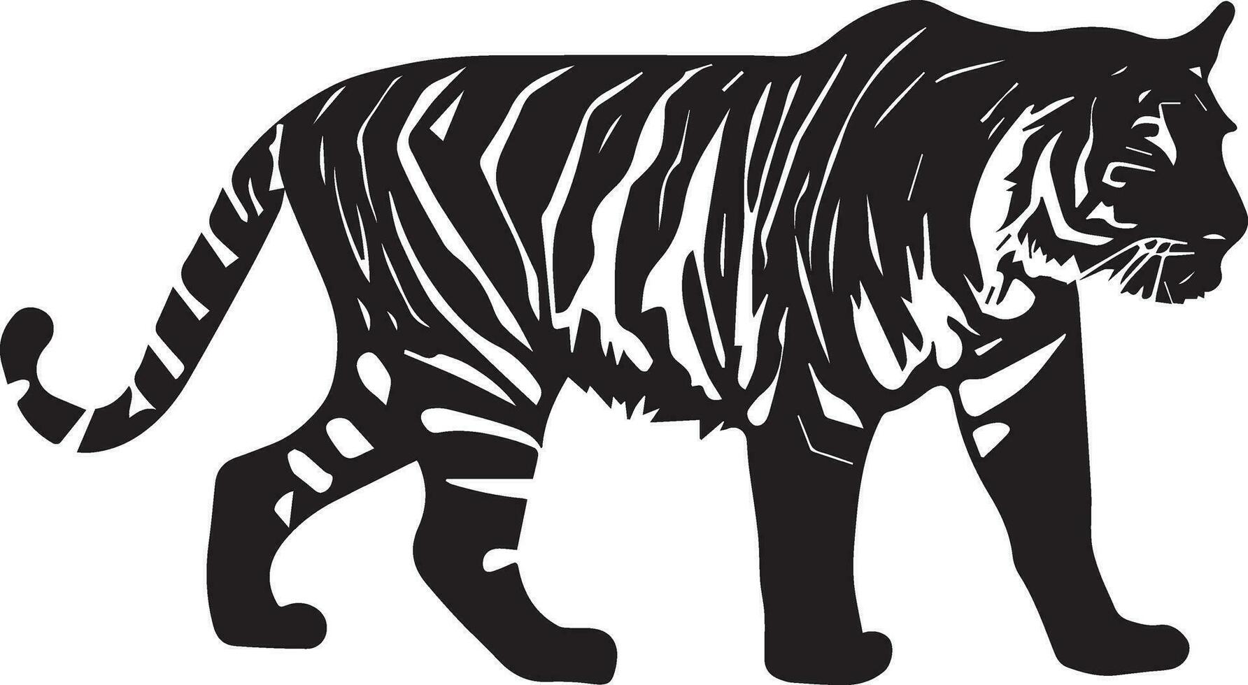 Tiger Vektor Silhouette Illustration, Tiger Clip Kunst