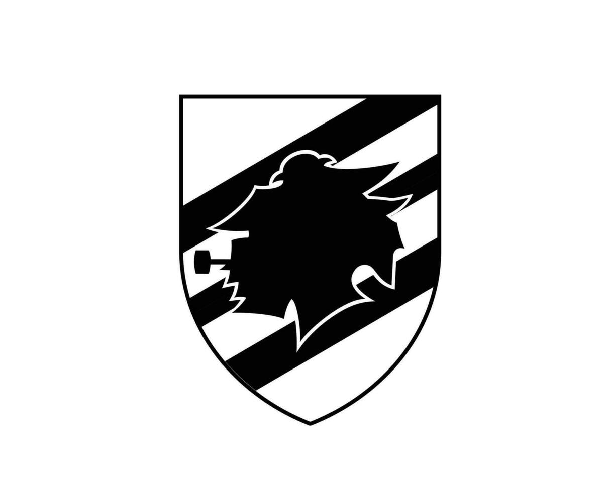 sampdoria klubb logotyp svart symbol serie en fotboll calcio Italien abstrakt design vektor illustration