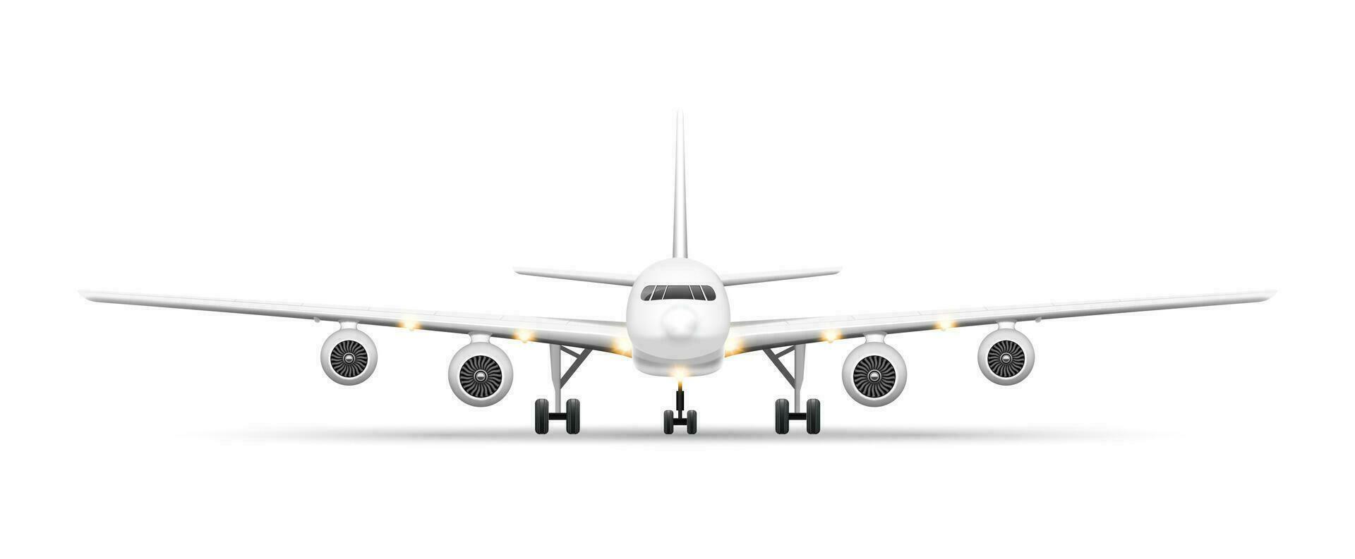 realistisk detaljerad 3d vit flygplan. vektor
