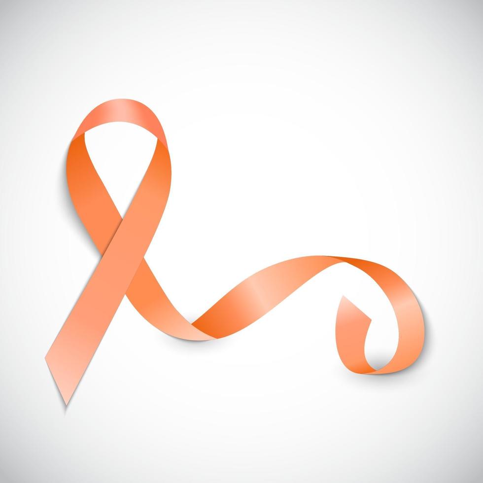 orangefarbenes Band ein Symbol für Leukämie. Vektor-Illustration vektor
