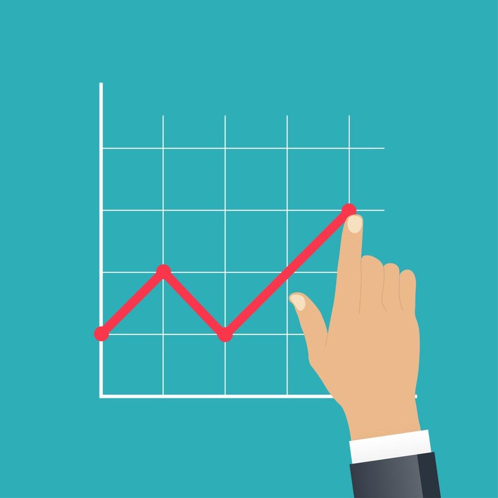 växande affärsdiagram. vinst koncept. vektor illustration