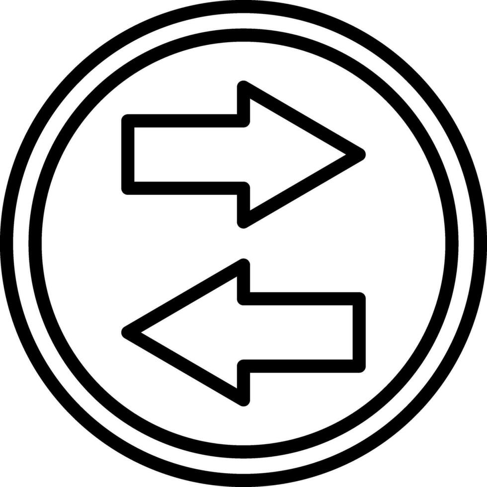 zwei Weg Pfeil Vektor Symbol Design