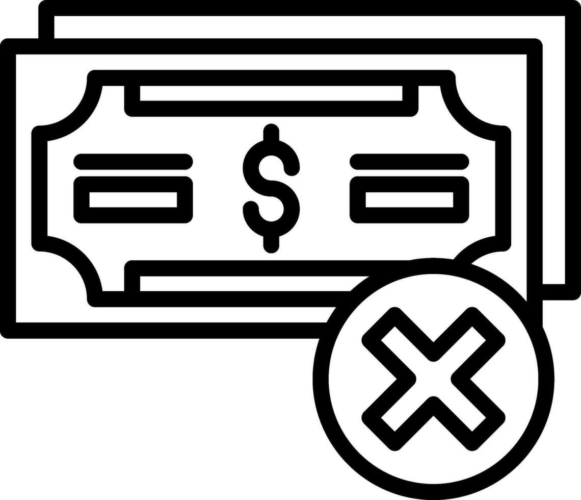 kein Geld-Vektor-Icon-Design vektor