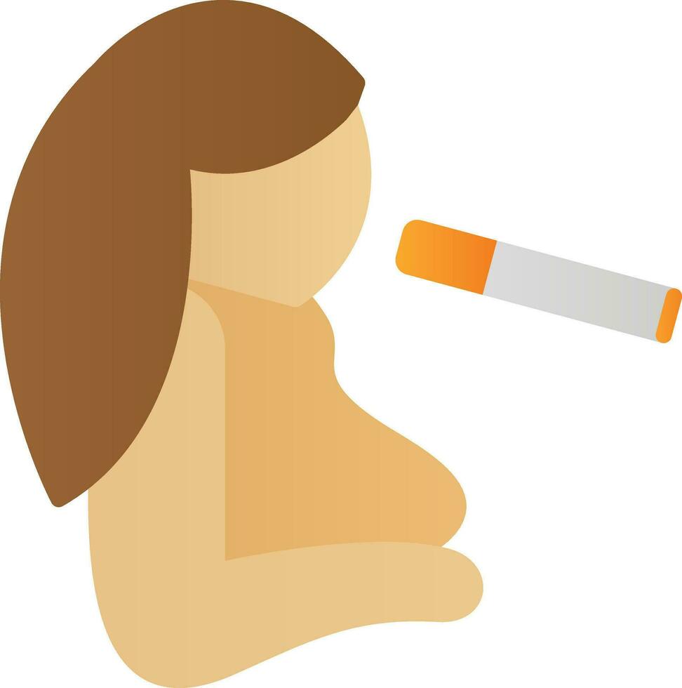 flicka rökning vektor ikon design