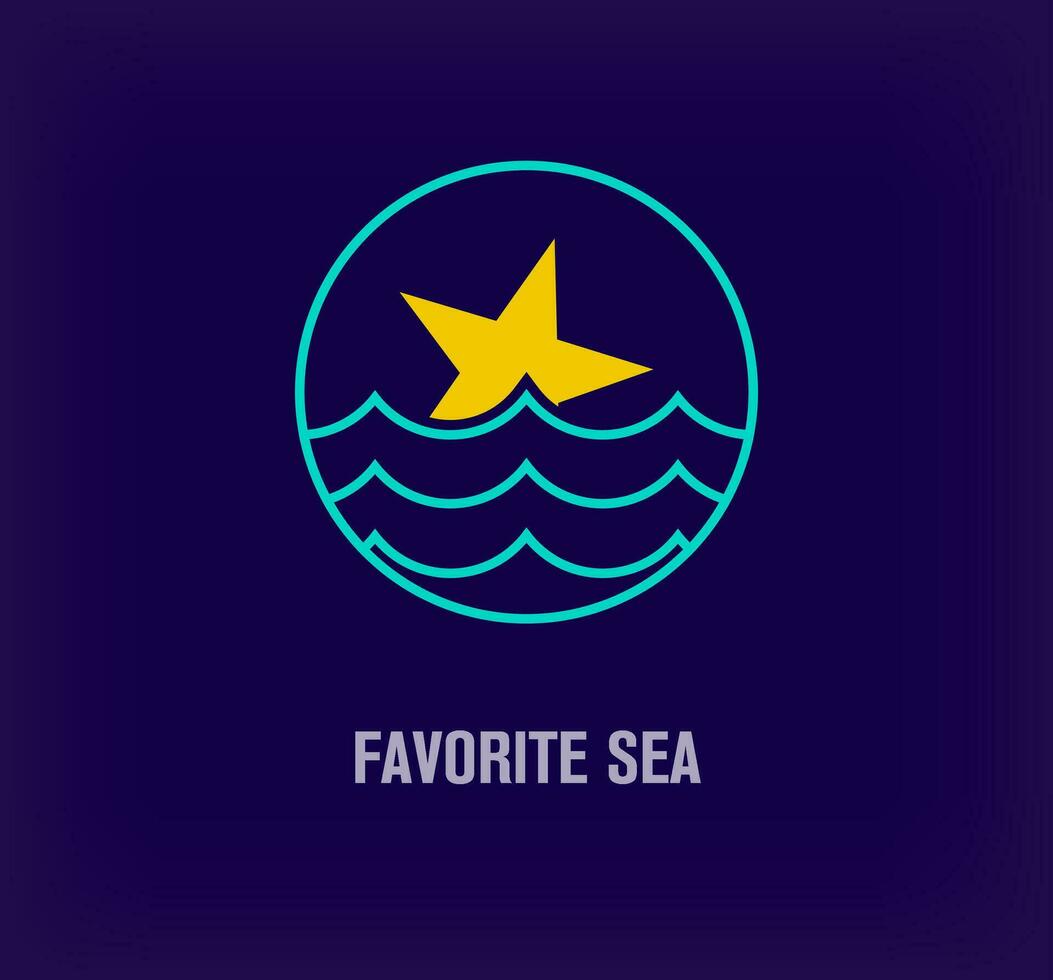kreativ sternenklar geliebt Meer runden Logo. einzigartig Farbe Übergänge. kreativ Urlaub, Reise und Tour Logo Vorlage. Vektor