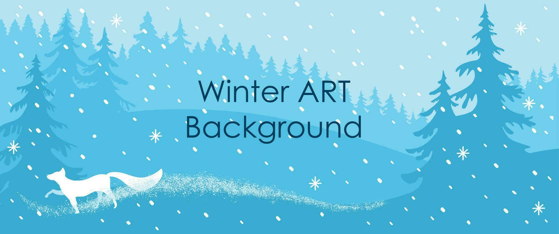 Winter Hintergrund. Winter Wald. Winter Illustration mit Schneeflocken und Fuchs. Vektor