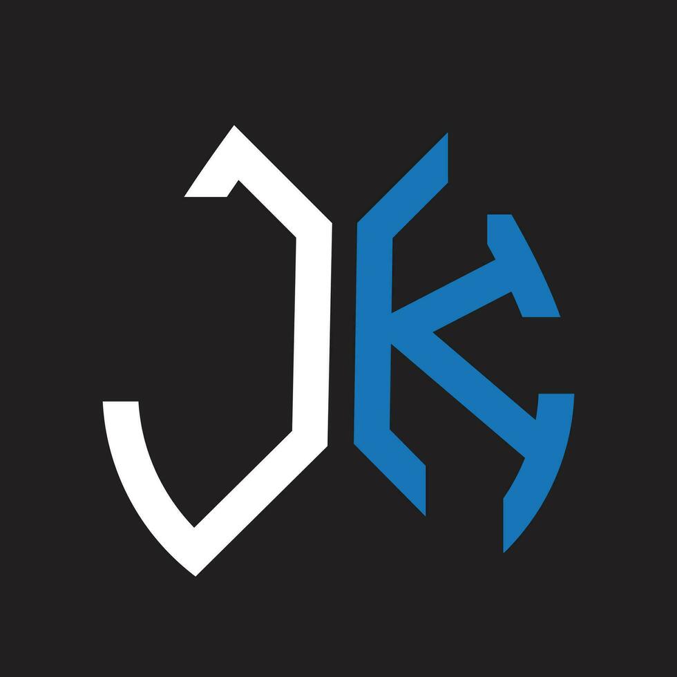 jk brev logotyp design.jk kreativ första jk brev logotyp design. jk kreativ initialer brev logotyp begrepp. vektor