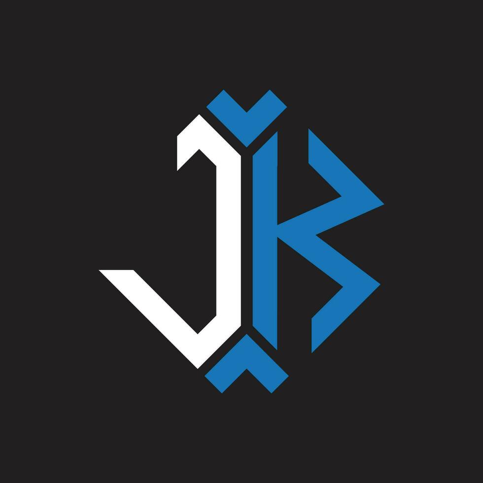 jk brev logotyp design.jk kreativ första jk brev logotyp design. jk kreativ initialer brev logotyp begrepp. vektor
