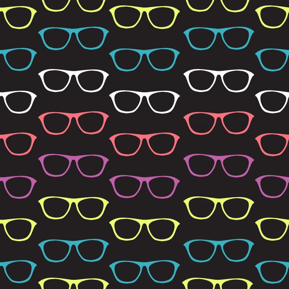 nahtloses Muster mit handgezeichneter Brille vektor