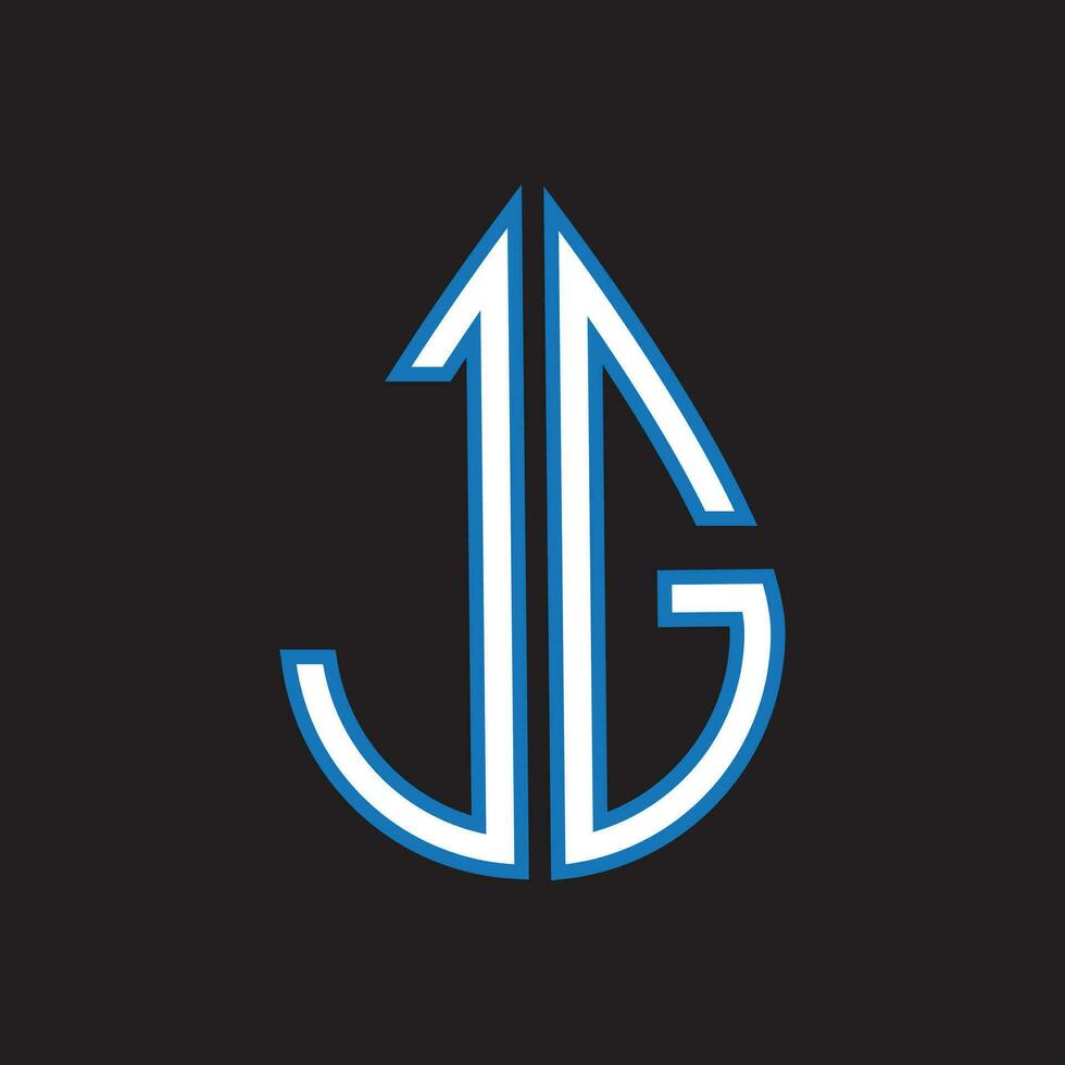 jg brev logotyp design.jg kreativ första jg brev logotyp design. jg kreativ initialer brev logotyp begrepp. vektor
