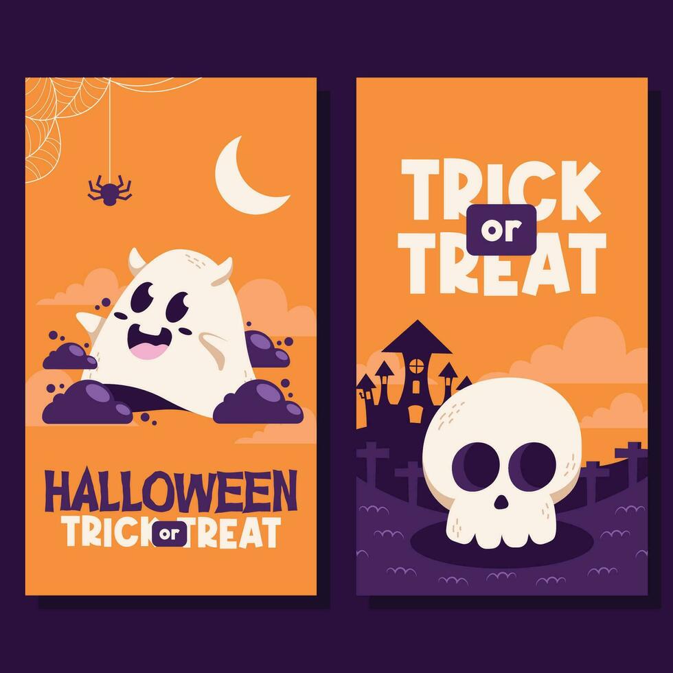 eben Halloween Hintergrund Banner Sozial Medien Vorlage vektor