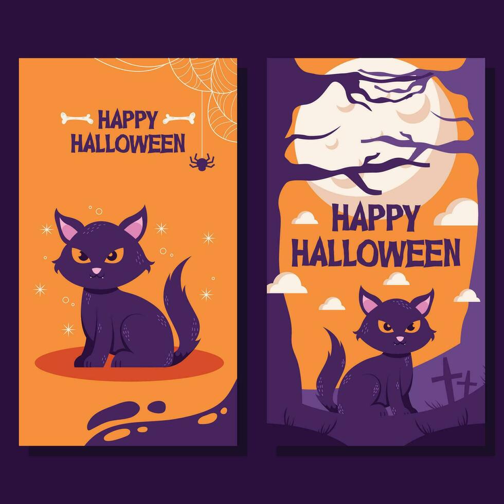 eben Halloween Hintergrund Banner Sozial Medien Vorlage vektor