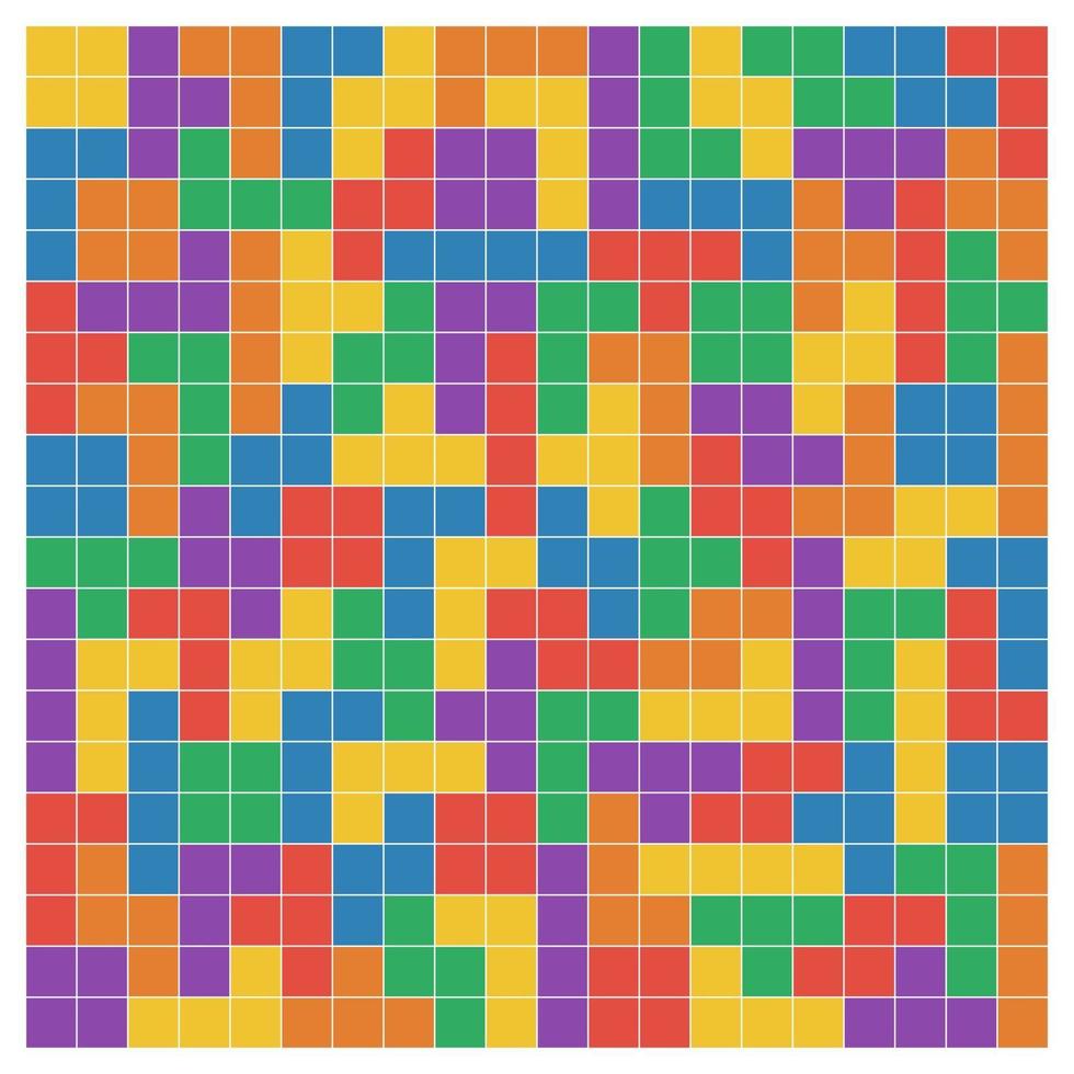nahtlose flache ui farben tetris muster schwarze linien auf schwarzem hintergrund vektorillustration isoliert vektor