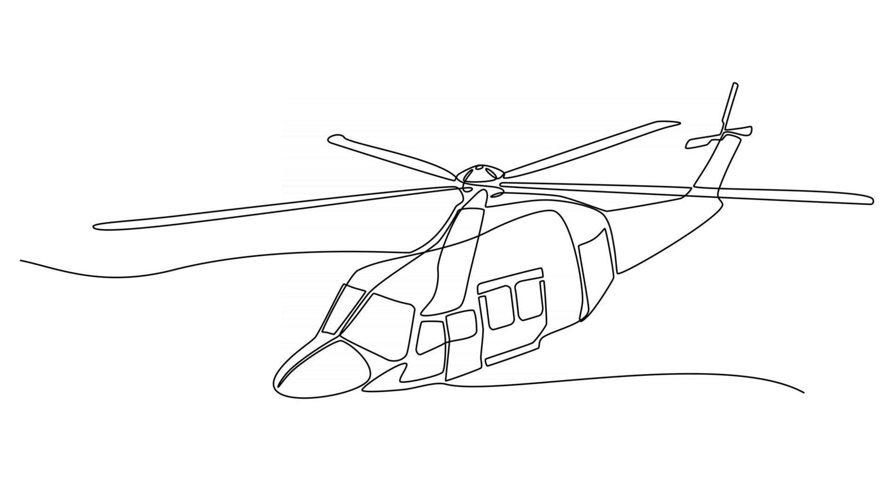 Kontinuierliche Strichzeichnung Hubschrauber-Vektor-Illustration vektor