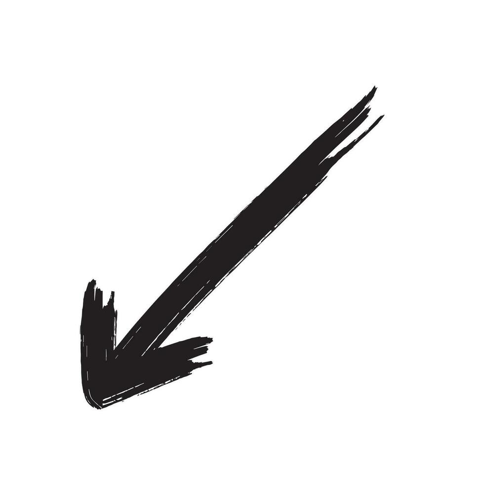 Hand gezeichnet Pfeil Bürste Linie vektor
