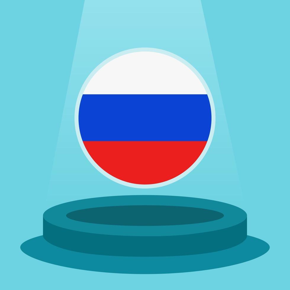 Rysslands flagga på pallen. enkel minimalistisk platt designstil. redo att användas för fotbollsevenemanget etc. vektor