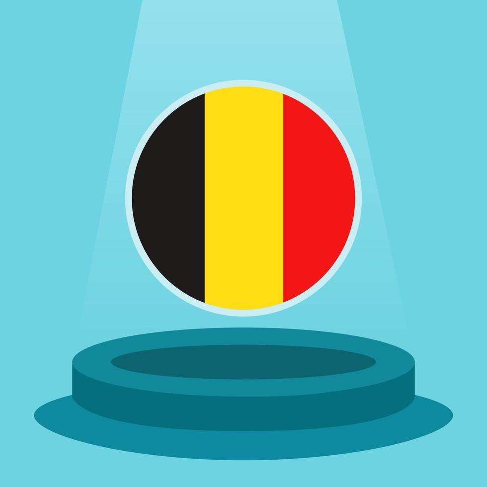 Belgiens flagga på pallen. enkel minimalistisk platt designstil. redo att användas för fotbollsevenemanget etc. vektor