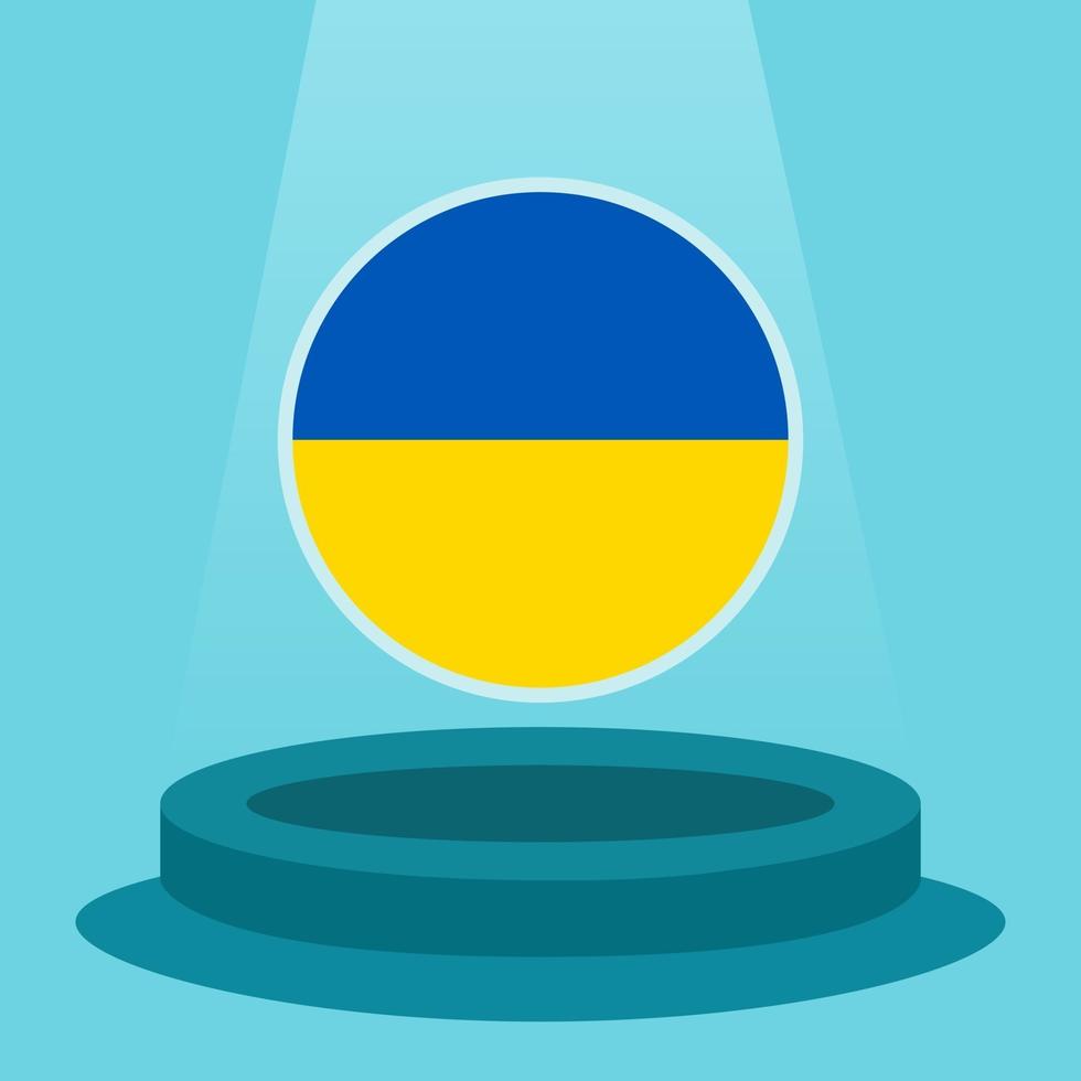 Flagge der Ukraine auf dem Podium. einfacher minimalistischer flacher Designstil. einsatzbereit für das Fußballevent etc. vektor