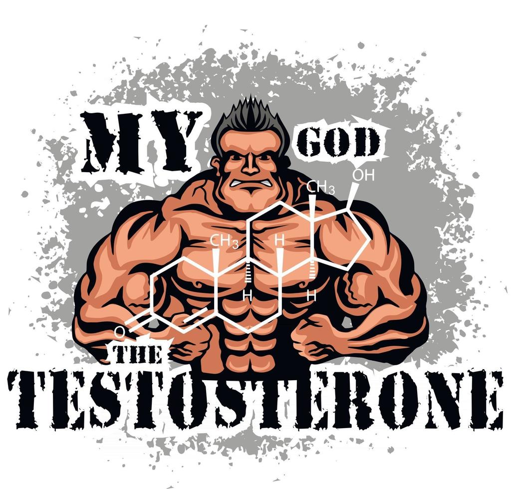 motivierendes T-Shirt-Design mit Bodybuilder vektor